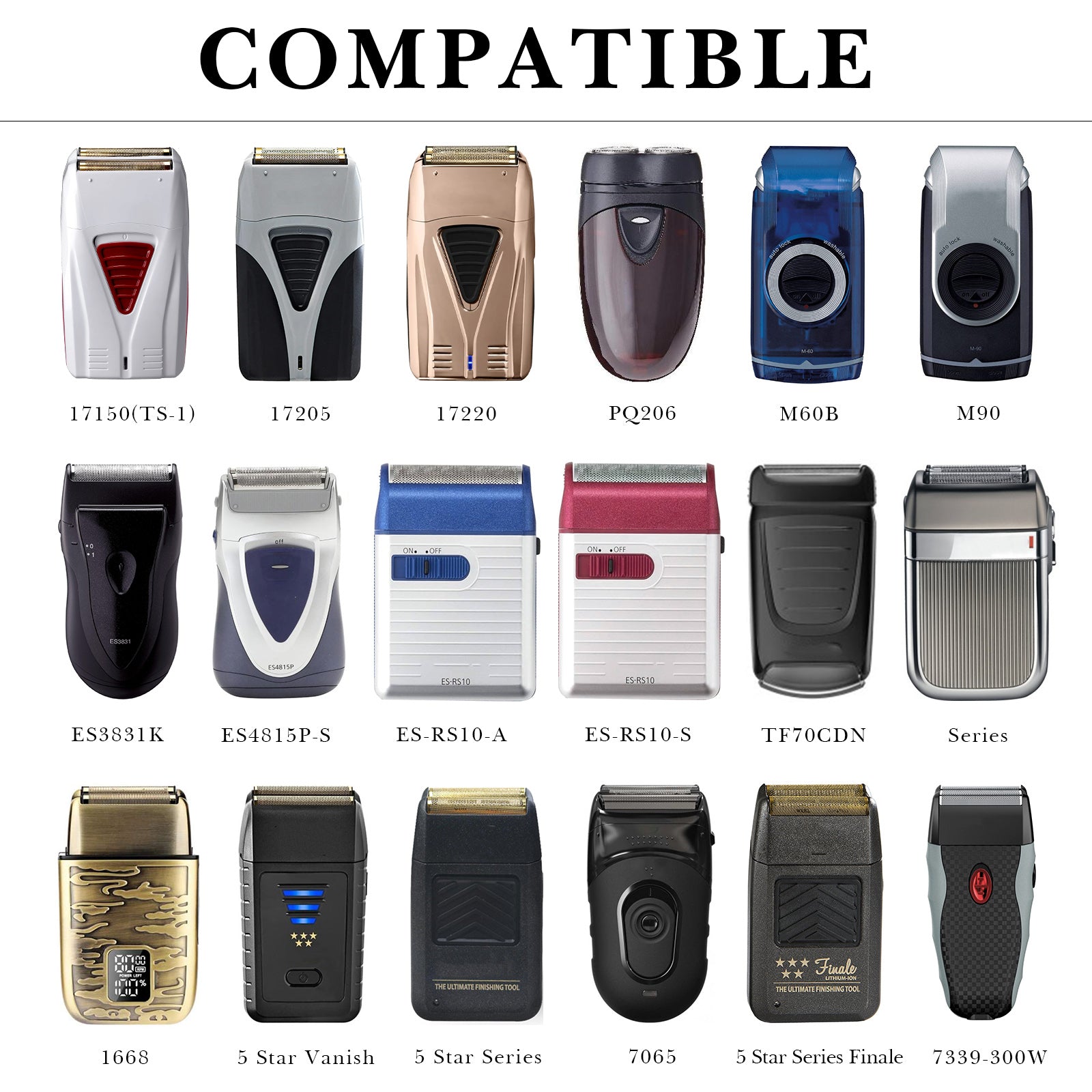 Linkidea Hard Shell Travel Electric Shaver Case, Portable Protective Storage Pouch for Andis 17150/17205/17220, Philips, Panasonic, Remington, Compact Men's Razor Organizer (Black)
