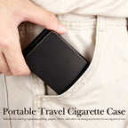 Linkidea 6 Pack Pocket Cigarette Case, Hard Metal Cigarette Protective Box, Fits 85mm & 100mm, Portable Travel Cigarette Holder Case (Black)