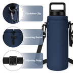 Linkidea Water Bottle Carrier with Strap Compatible with YETI Rambler Bottle 26oz/36oz, Waterbottle Sling Bag Holder with Shoulder Strap, Navy Blue