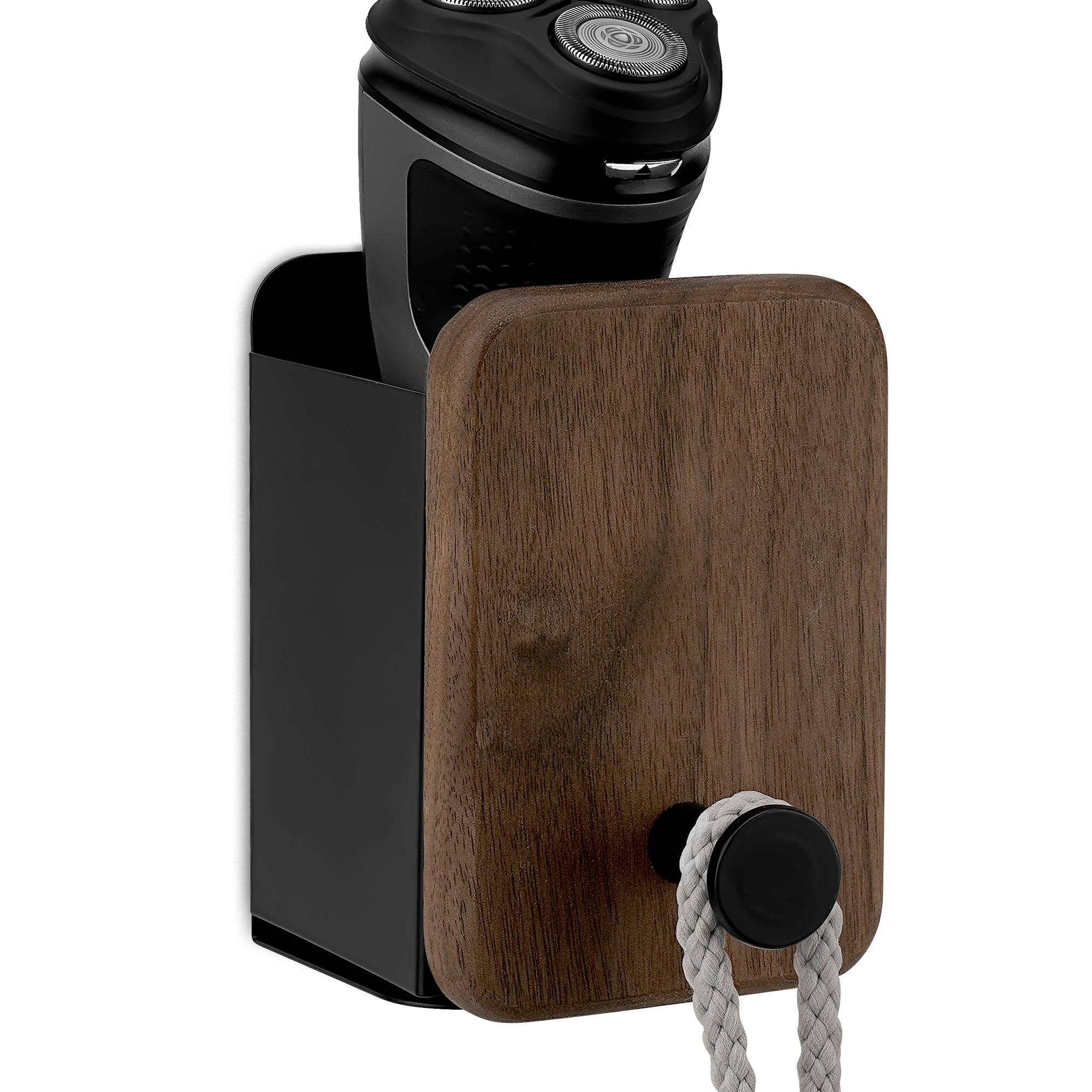 Linkidea Razor Holder for Shower Wall, Self Adhesive Electric Shaver Holder, No Drill Bathroom Organizer Compatible with Philips Norelco Shaver 1100, 2400, 3600, 3900 (Black)