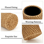 Sunglasses Desk Holder Stand Compatible with Extra Large Glasses, Rattan Weave Eyeglasses Display Storage Organizer with Plush Lined