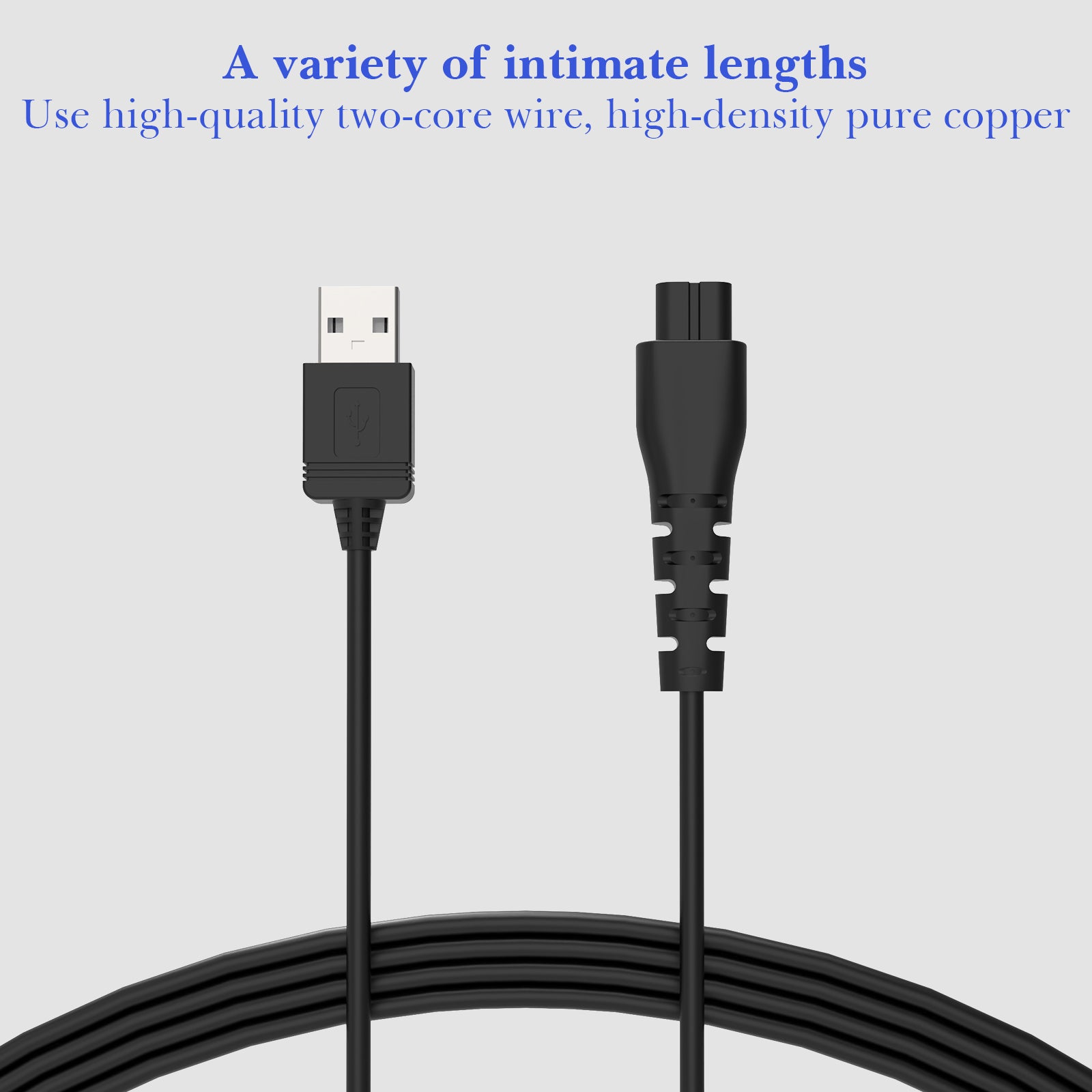 Linkidea Shaver Charger Cord with Two Cleaning Brush, Trimmer Data Cable, Adapter Charging Cable 5V Compatible with XR7000, XR7120, HC4250, PG6171, PG6250 (Black)