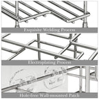 Linkidea Stainless Steel Self-Adhesive Toothbrush Holder, Countertop/Wall Mount 3 Slots Toothpaste Stand Organizer Compatible with Colgate Extra Clean, Oral-B CrossAction (Brushed Nickel)