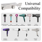 Linkidea Wall Mounted Hair Dryer Organizer for Bathroom, Stainless Steel Hair Tool Holder with Cord Storage, Compatible with Dyson Supersonic Origin/Nural and REVLON RVDR5264 (Silver)