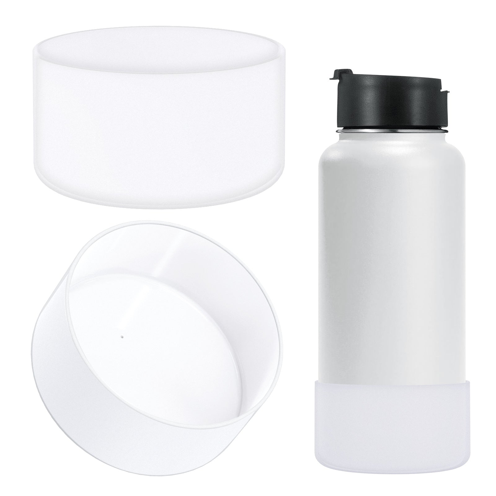 Linkidea Water Bottle Boot Compatible with IRON °FLASK Wide Mouth 32oz/40oz, Narrow Mouth 32oz, Silicone Bottle Bottom Sleeve Cover Protector, Bottle Bumper (Clear / 2 Pack)