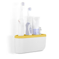 Linkidea Wall Mount Electric Toothbrush Holder for Bathroom, Power Toothbrush Hanger, Self Adhesive 2 Slots Tooth Brush Organizer Compatible with Oral-B iO Series, Philip Sonicare 4100 (Yellow)