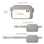 Extra Long Strap Fanny Pack, 60 Inch Max Adjustable Plus Size Crossbody Bag, Extended Length Waist Bag, Everywhere Belt Bag 1L, Grey