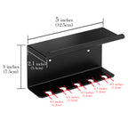 Linkidea Wall Mounted Toothbrush Holder for Shower, Self-Adhesive 5 Slots Brush and Toothpaste Organizer Hanger Compatible with Colgate Extra Clean, Oral-B CrossAction Toothbrush(Black)