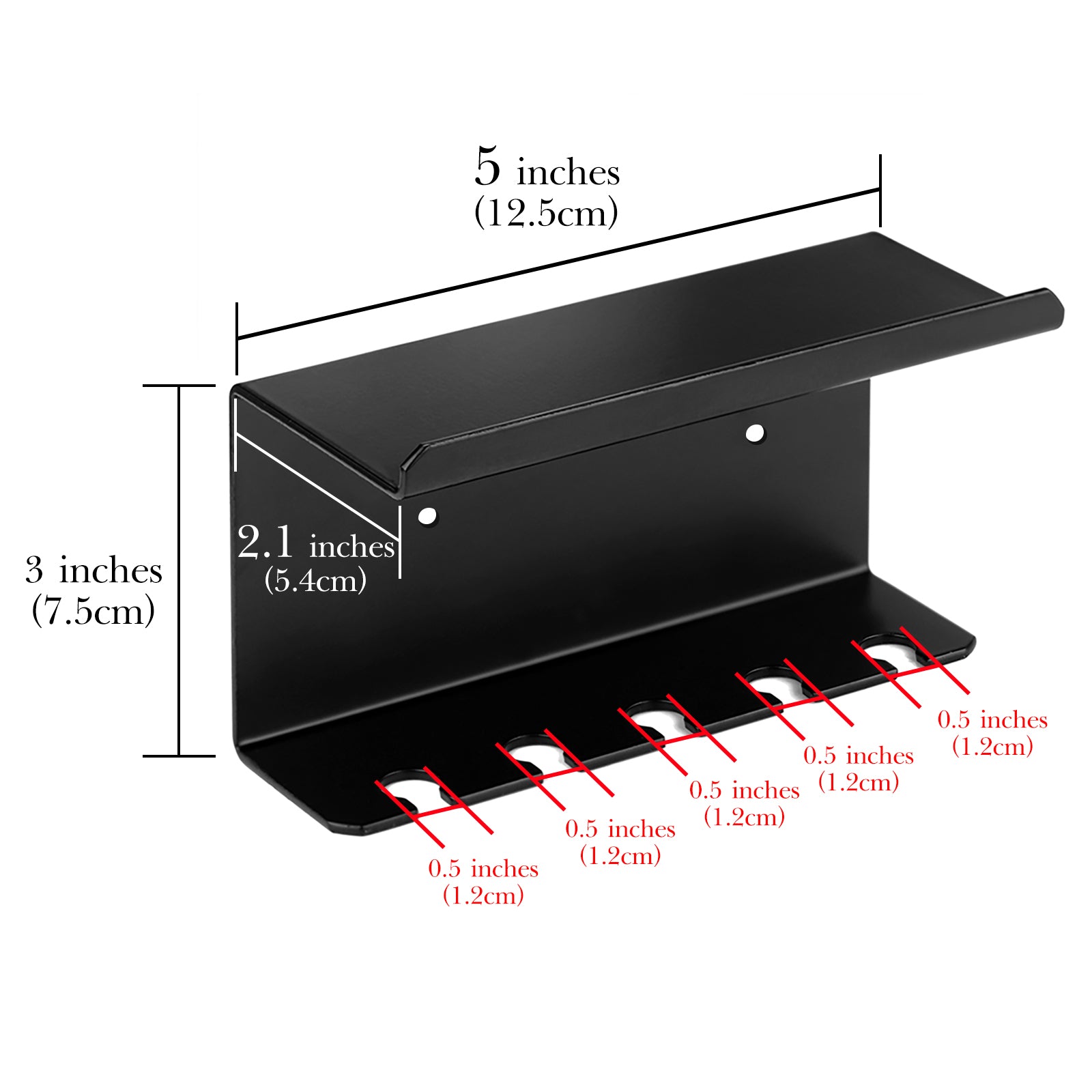Linkidea Wall Mounted Toothbrush Holder for Shower, Self-Adhesive 5 Slots Brush and Toothpaste Organizer Hanger Compatible with Colgate Extra Clean, Oral-B CrossAction Toothbrush(Black)