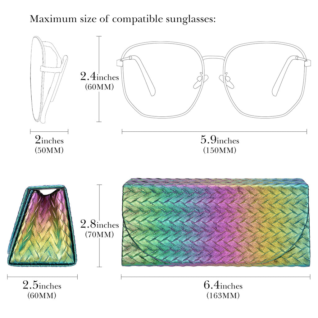 Extra Large Sunglasses Case, 2 Pack Oversized Eyewear Soft Bag Storage Organizer Compatible with DIOR Diorbay S1U Prada PR 59WS PR 63XS RB4401D RBS0101S RB8097 RB8089 RB4098 (XXL, Multi)