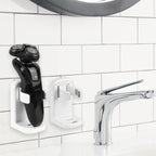 Linkidea 2 Pack Electric Shaver Holder for Wall, Self Adhesive Shaver Storage Organizer for Bathroom, Compatible with Philips Norelco Shaver 2400, Series 7000 (White)