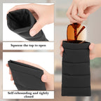 Extra Large Sunglasses Pouch Case, Black Eider Down Eyewear Organizer Soft Bag for Travel Compatible with RayBan RB4401D/RBS0101S/RB4098/RB3825 Persol PO3328S/PO3311S
