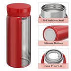 Linkidea 6.8oz (200ml) Mini Water Bottle, Vacuum Insulated Stainless Steel Bottle for Hot & Cold Drinks, Spill-Proof Small Bottle Fit Handbag, Purse and Pocket (Red)