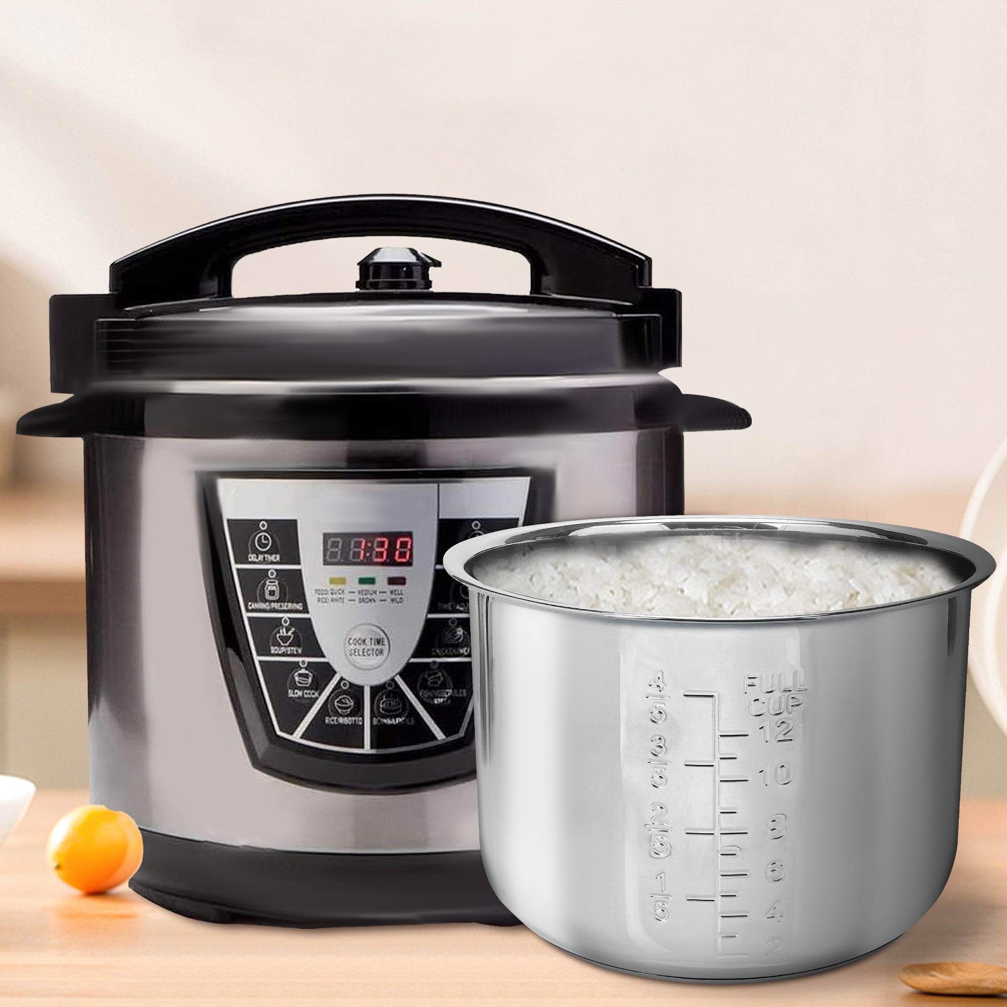 Linkidea Rice Cooker Stainless Steel Inner Pot Compatible with Instant Pot Model PPC770, PPC771, Dishwasher Safe, No Coating Replacement Bowl