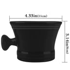 Linkidea Ceramic Mug Shaving with Knob Handle, Deep Size Wet Shaving Cup, Razor Shave Soap and Cream Bowl for Men (Black)