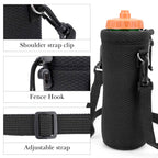 Linkidea Water Bottle Carrier with Fence Hook Compatible with Gatorade Plastic Squeeze 32oz, YETI Rambler 18oz, Sport Waterbottle Sling Bag Holder with Shoulder Strap for Baseball, Tennis