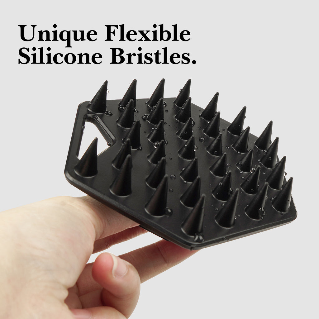 Linkidea Silicone Beard Scrubber, Face Scrubber Exfoliator Deep Cleaning, Hangable Beard Brush for Men (Black)