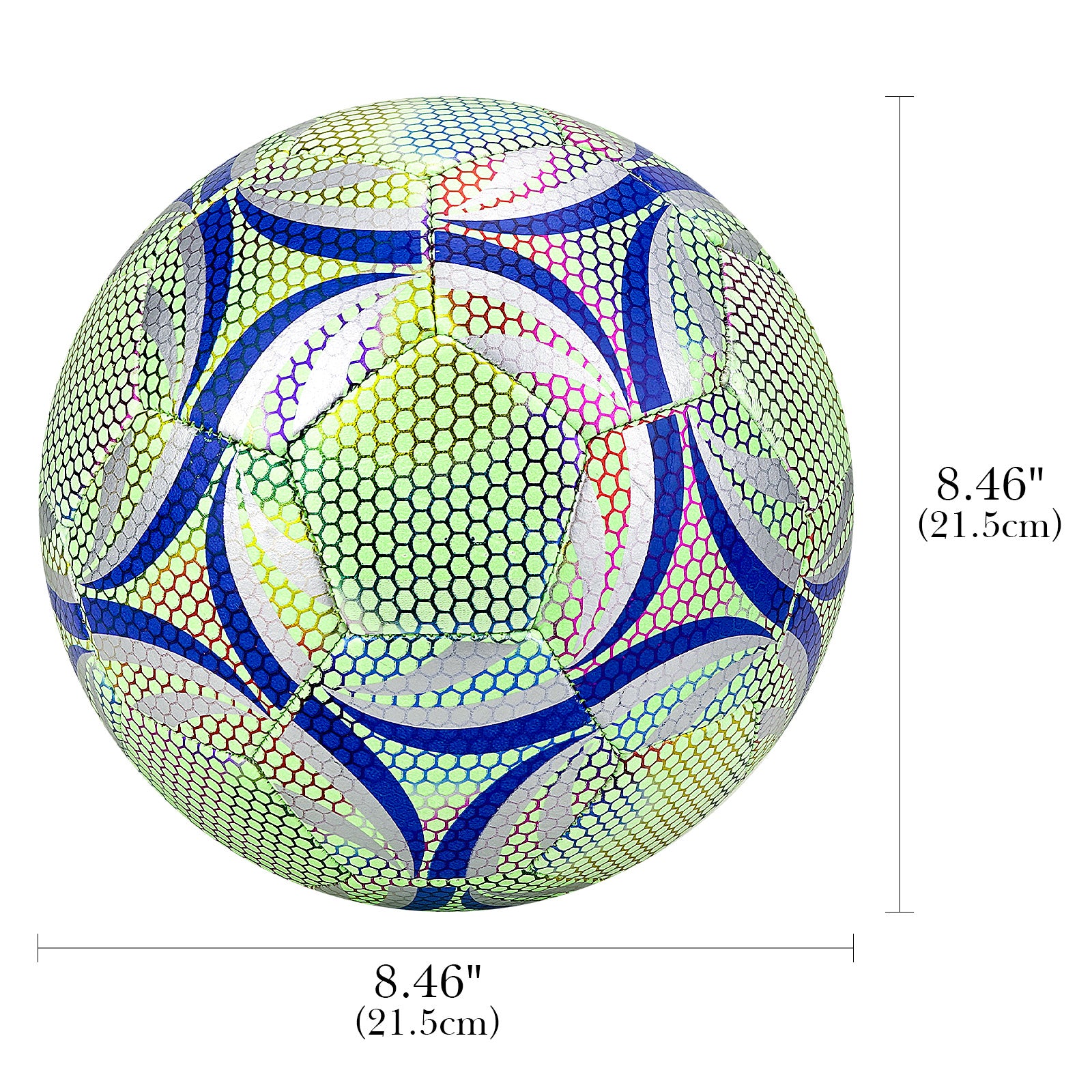 Linkidea Size 5 Glow in Dark Soccer Ball, Durable Vegan Leather Glowing Balls, Official Match Size Soccer with Good Visibility for Night Game or Training, Unique Gift for Outdoor