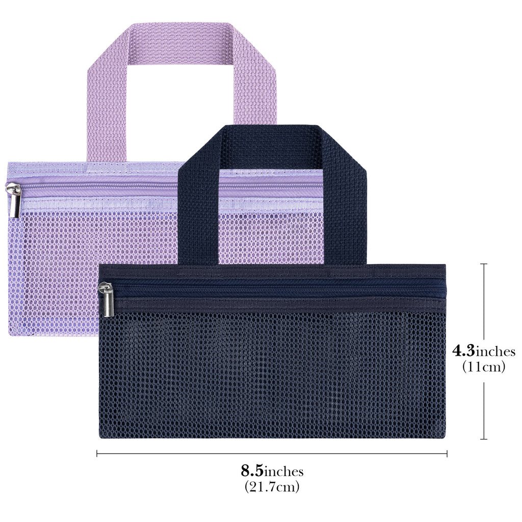 Linkidea 2 Pack Manual Toothbrush Travel Pouch, Portable Mesh Carrying Bags with Zipper for Toothpaste, Compatible with Colgate Extra Clean, Oral-B CrossAction