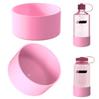 Linkidea 2 Pack Water Bottle Boot Compatible with Nalgene Sustain Wide Mouth 32oz/48oz, Narrow Mouth 32oz, Silicone Anti-Slip Bottle Bottom Bumper Protector (Light Pink)