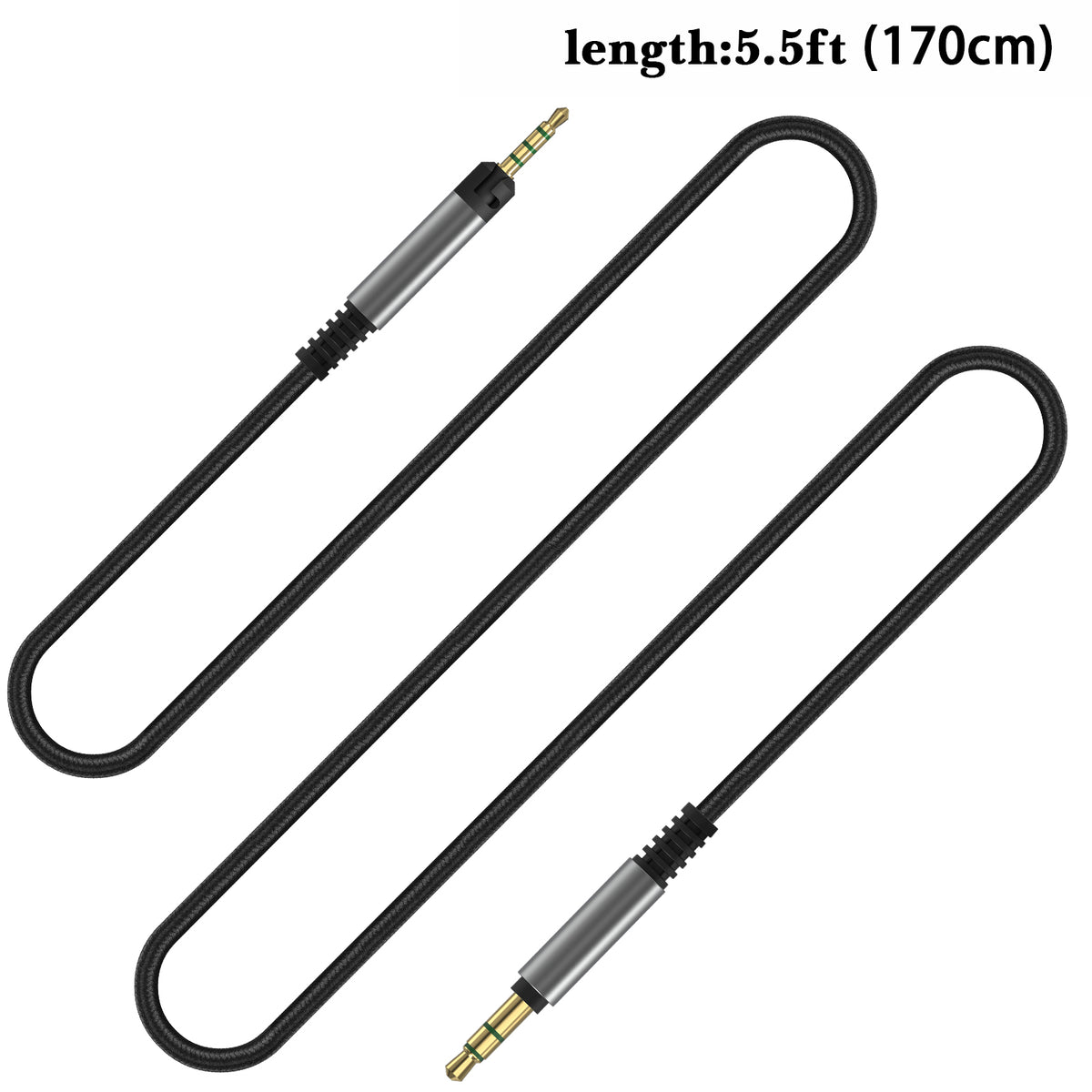 Linkidea Audio Cable for ATH-M70x/M60x/M50x/M40x/M40 Headphone, 2.5mm TRRS to TRS Replacement Aux Cord (5.6 ft / 1.7 m)