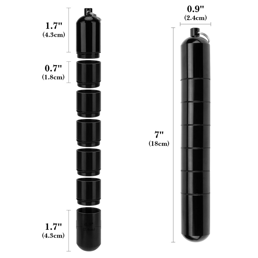 Linkidea Aluminum Cigar Holder Case for Men, 0.8" (2.1cm) Opening Diameter Portable Pocket Cigar Tube, Detachable Airtight Single Cigar Storage, Travel Cigar Container (Black)