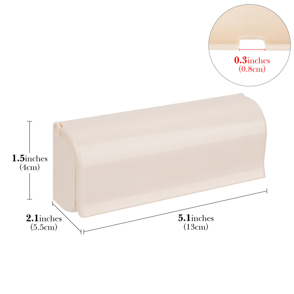 Linkidea Wallmount Toothbrush Holder with Cover for Shower, RV Cabinet Organizer, Plastic Self Adhesive 6 Slots Tooth Brush Hanger Compatible with Oral-B CrossAction, Colgate Extra Clean
