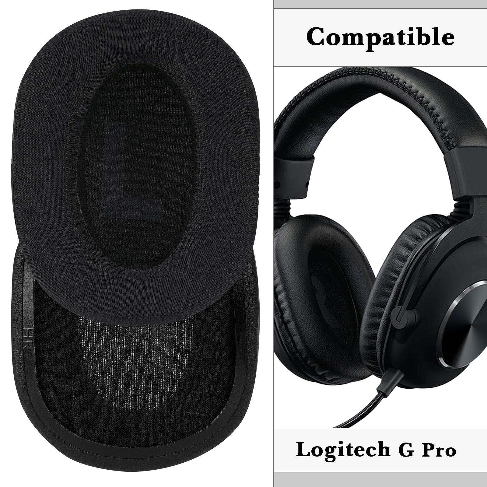 Linkidea Replacement Ear Pads for Logitech G Pro, G Pro X, G433, G233 Headphones Ear Cushions, Ear Covers (Cooling-Gel / Black)