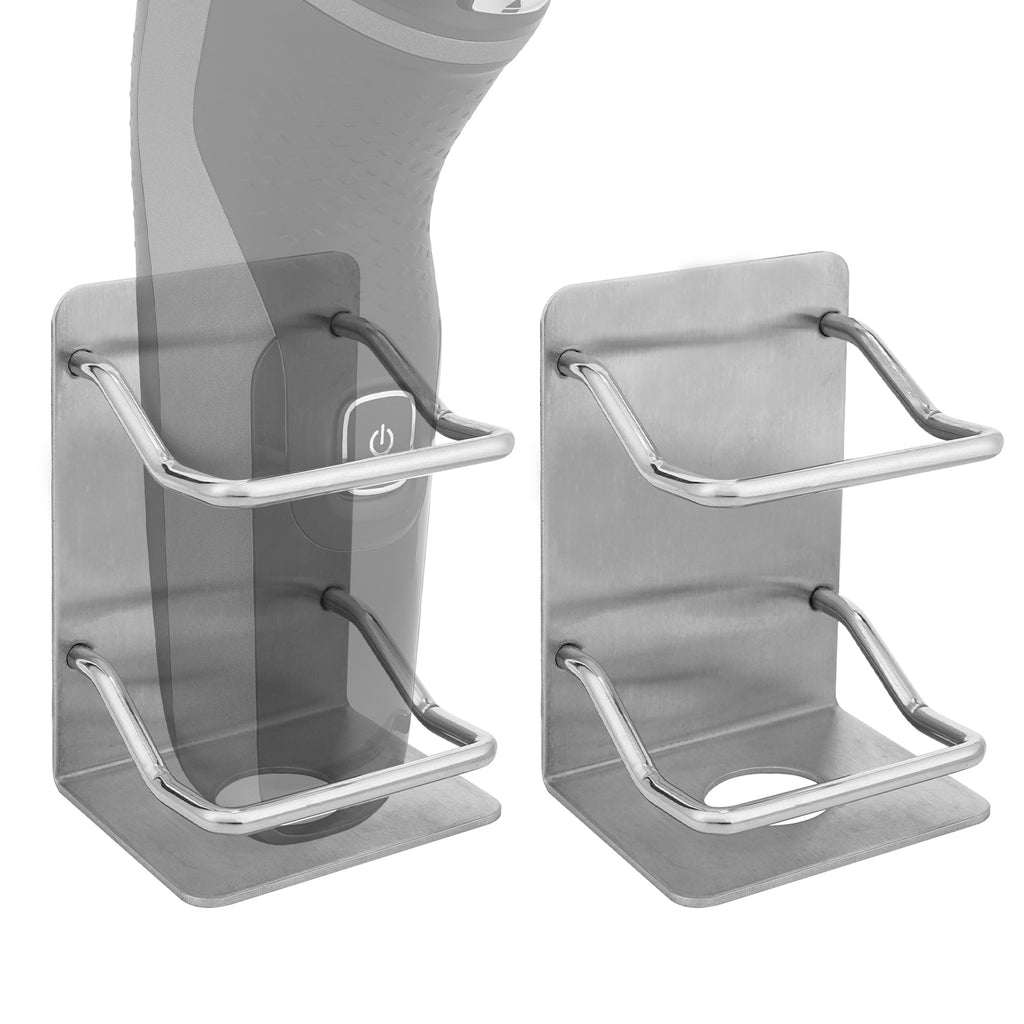 Linkidea 2 Pack Stainless Steel Electric Razor Holder for Shower, Shaver Organizer Compatible with Braun Series 5, Philips Series 2400, 5000x, 9000 (Silver)
