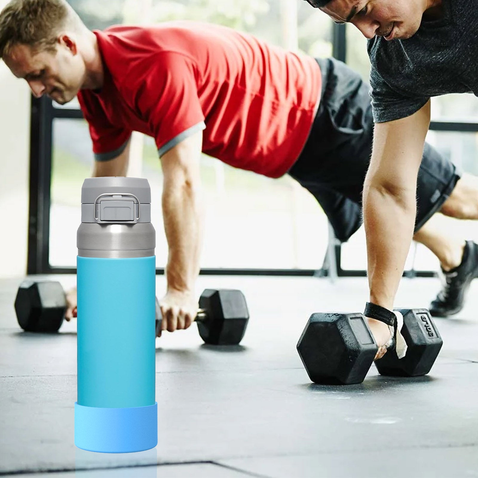 Linkidea 2 Pack Water Bottle Boot Compatible with Stanley Quick Flip GO 36oz, Silicone Bottle Bottom Bumper Protector (Blue)