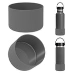 Linkidea 2 Pack Water Bottle Boot Compatible with Hydro Flask Wide Mouth 12oz/14oz/16oz/18oz/20oz, Silicone Bottle Bottom Sleeve Bumper Protector (Stone)