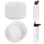 Linkidea 2 Pack Water Bottle Boot Compatible with IRON °FLASK Wide/Narrow Mouth 12oz/14oz/16oz/18oz/20oz/22oz/24oz, Silicone Bottle Bottom Sleeve Cover Bumper Protector (White)