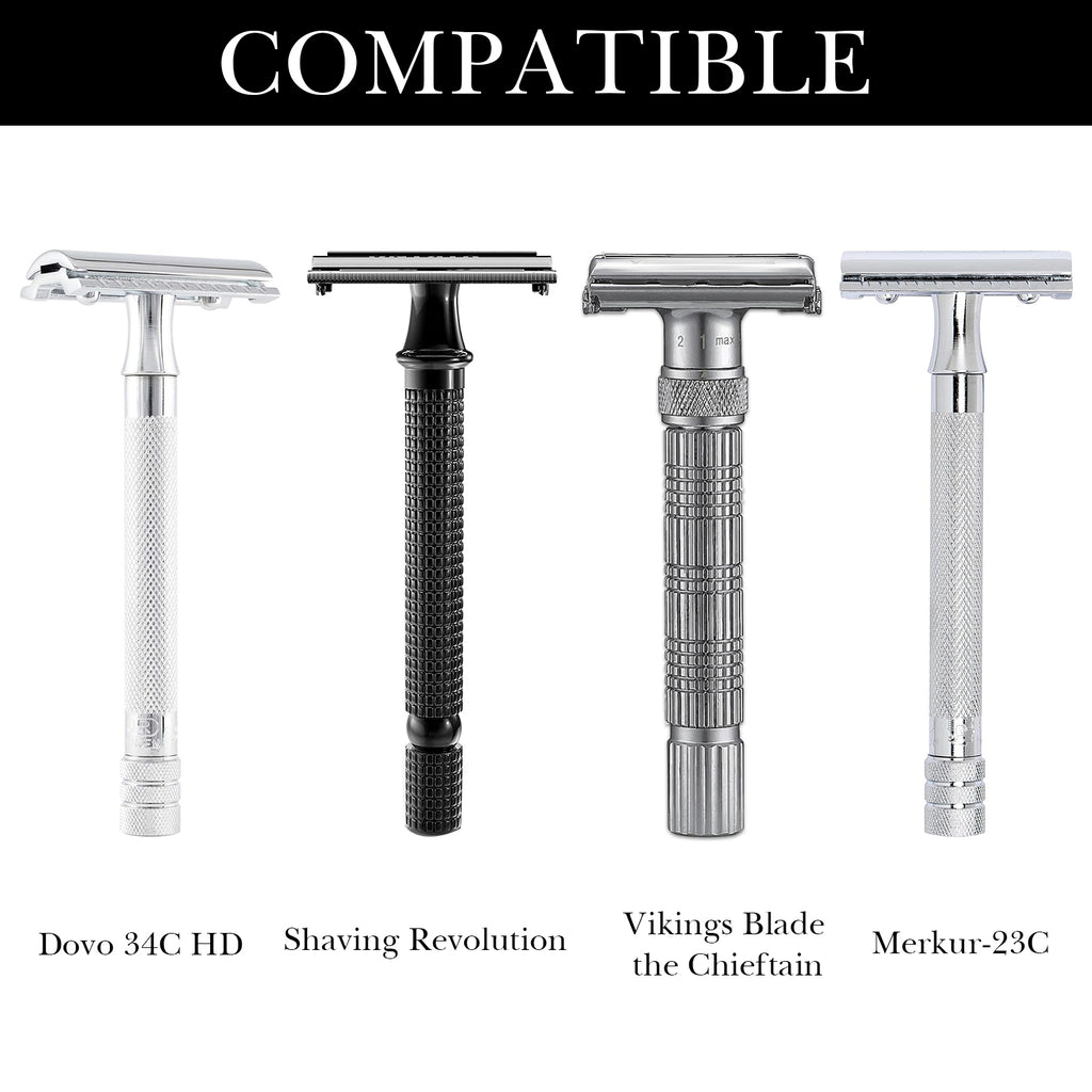 Linkidea 4 Pack Safety Razor Head Protector Cover, Portable Double Edge Shaving Travel Guard, Secure Shaver Accessories, Compatible with Most Razors (Brown)