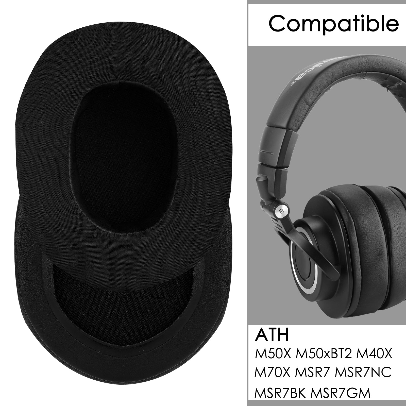 Linkidea Replacement Ear Pads Compatible with Audio-Technica ATH M50X/M40X, HyperX Cloud/Alpha, SteelSeries Arctis, Sony7506, Turtle Beach Stealth 600 Ear Headphones ( Cooling-Gel)