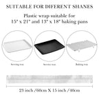 Linkidea 50 Pack Large Baking Sheet Pan and Bowl Covers, Clear Elastic PE Covers Compatible with 13" x 18" Baking Sheet, Reusable Leak-Resistant Lids for Dough Proofing and Food Storage