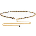Plus Size Chain Belt for Women, Gold and Black Faux Pearl Waist Belt, 59 Inch Adjustable Extra Long Body Chain for Dresses, Party, Casual Wear, Fashion Jewelry Accessory