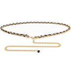 Plus Size Chain Belt for Women, Gold and Black Faux Pearl Waist Belt, 59 Inch Adjustable Extra Long Body Chain for Dresses, Party, Casual Wear, Fashion Jewelry Accessory