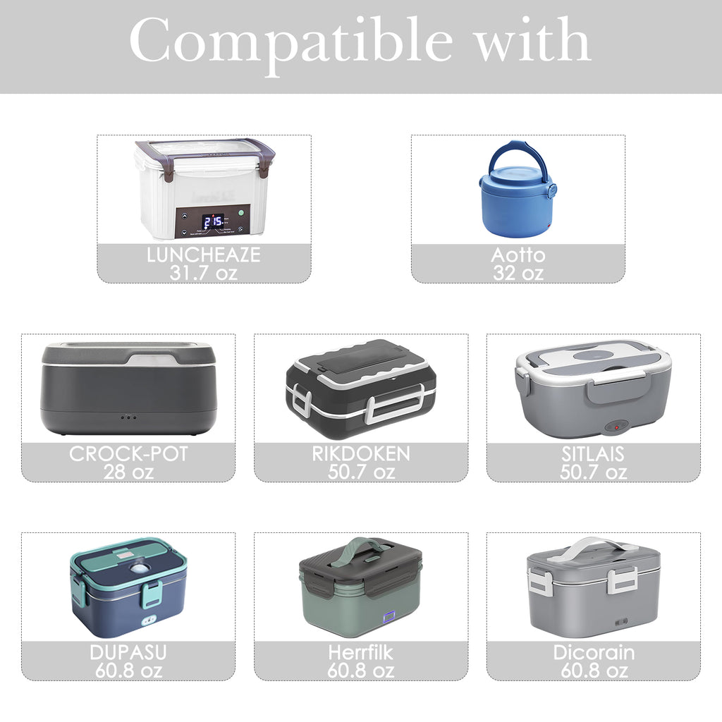 Linkidea Portable Cooler Tote for Adult, Large Capacity Oxford Thermal Lunch Bag with Handle, Insulated Box Bag Compatible with Crock Pot, DUPASU, Aotto, LUNCHEAZE Electric Lunch Box (Grey)