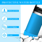 Linkidea 2 Pack Water Bottle Boot Compatible with YETI Rambler Jr. Kids 12oz, Rambler Bottle 12oz/18oz, Yonder 20oz, Silicone Anti-Slip Bottle Bottom Bumper Protector (Blue)