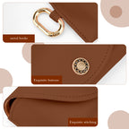 Linkidea Oversized Sunglasses Pouch, Large Frame Glasses Pouch for Sunglasses, Eyeglasses Travel Bag Compatible with Rayban Aviator Max/New Wayfarer (Brown)