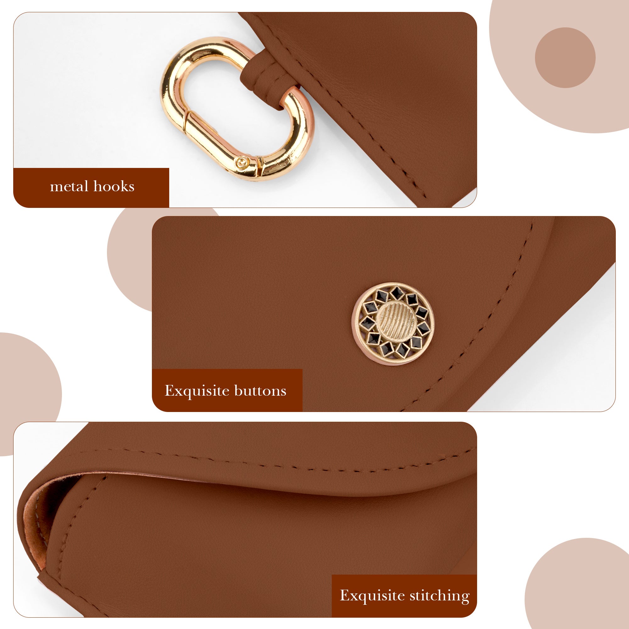 Linkidea Oversized Sunglasses Pouch, Large Frame Glasses Pouch for Sunglasses, Eyeglasses Travel Bag Compatible with Rayban Aviator Max/New Wayfarer (Brown)