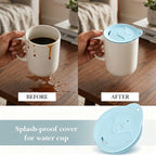 Linkidea 2 Pack Silicone Coffee Mug Lid for 3"(76mm) to 3.4"(86mm) Inside Diameter Mugs, Splash Resistant Replacement Mug Lid for Home, Office, Travel, Dishwasher-Safe (Blue)