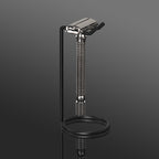 Linkidea 2 Pack Stainless Steel Safety Razor Holder, Travel Shaving Stand, Compatible with Gillette Fusion 5, ProShield, Mach 3 Long Handle Razor (Black)