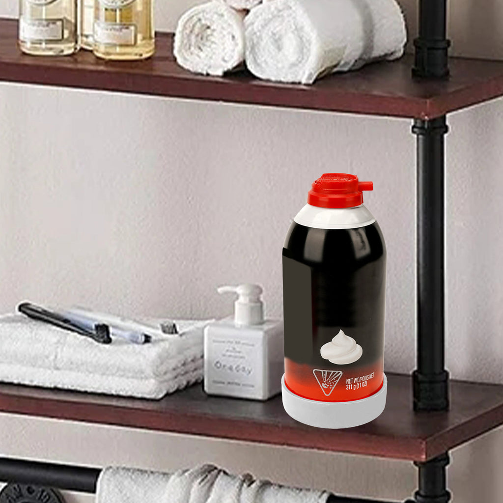 Linkidea 2 Pack Silicone Shaving Can Holder, 2.5" Anti-Rust Stand for Shaving Gel & Foam Cans, Bathroom Countertop Protector, Compatible with Barbasol, Gillette (Grey)