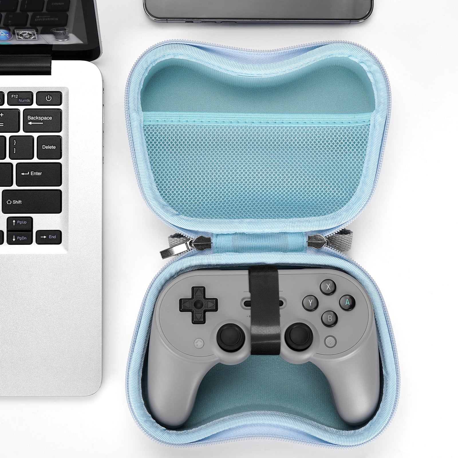 Linkidea Hard Travel Controller Case Compatible with 8BitDo Pro 2 / Ultimate Bluetooth / 2.4G Dual Sense Wireless Controller Gaming Accessories Carrying, Game Protective Storage Bag