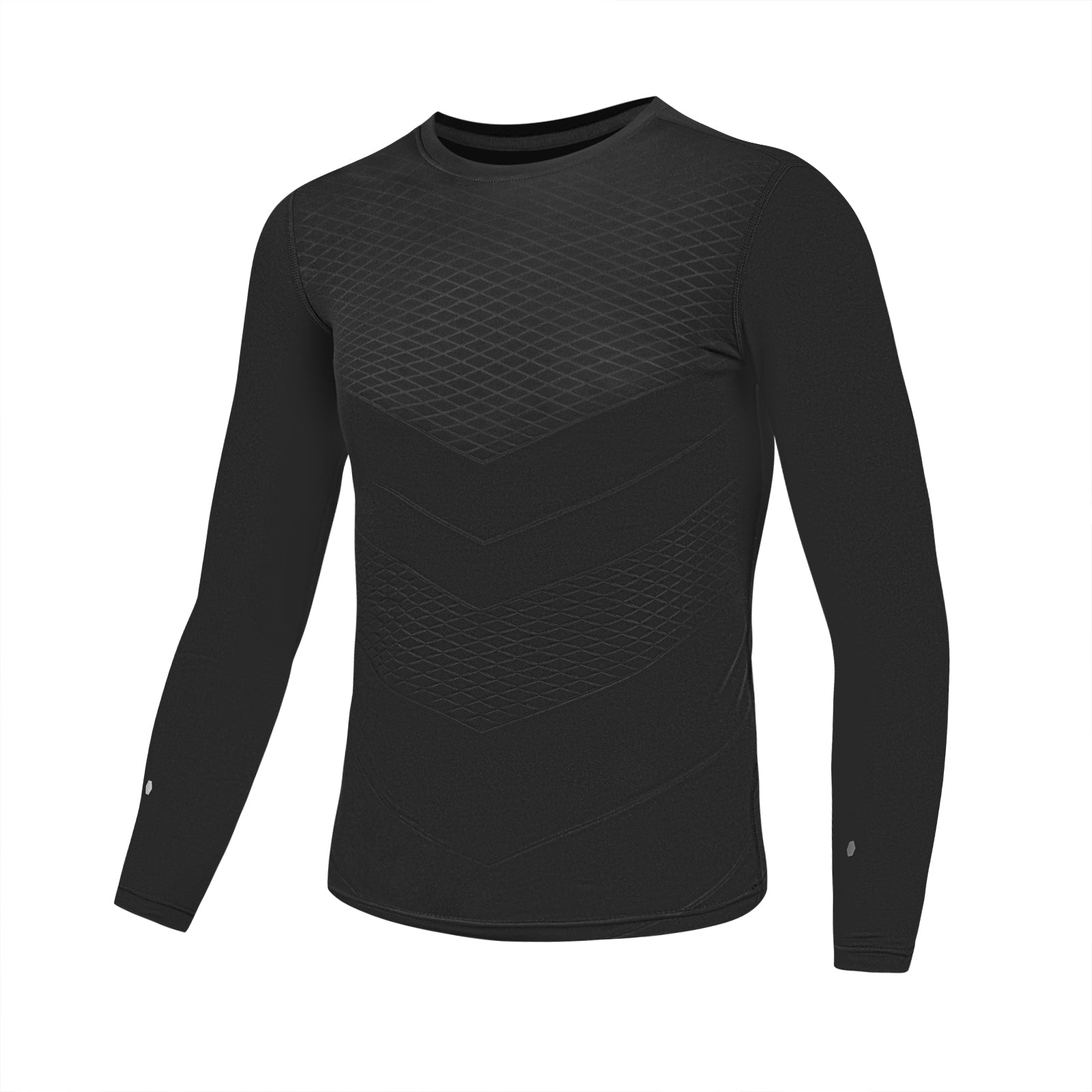 Soccer Compression Shirt for Kids, Breathable Moisture Wicking Long Sleeve Undershirt, Athletic Performance Base Layer Cold Weather Shirts for Child Age 8 - 9 (Black, XS)