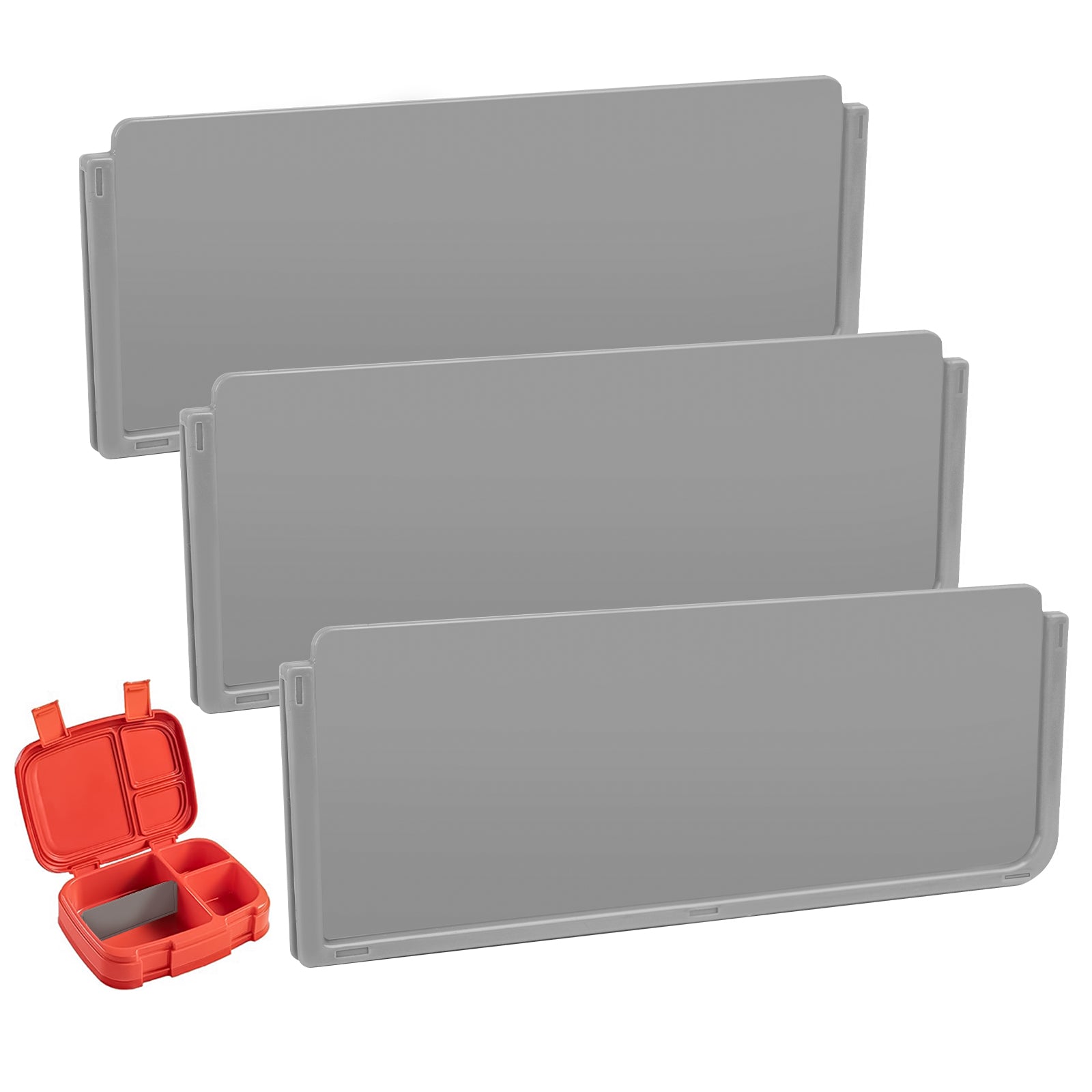 Linkidea 3 Pcs Lunch Box Insert Divider Replacements, Food Grade Bento Box Accessories for Food Dividing, 5.1'' Length Meal Prep Container Separator, Compatible with Bentgo Fresh (Grey)