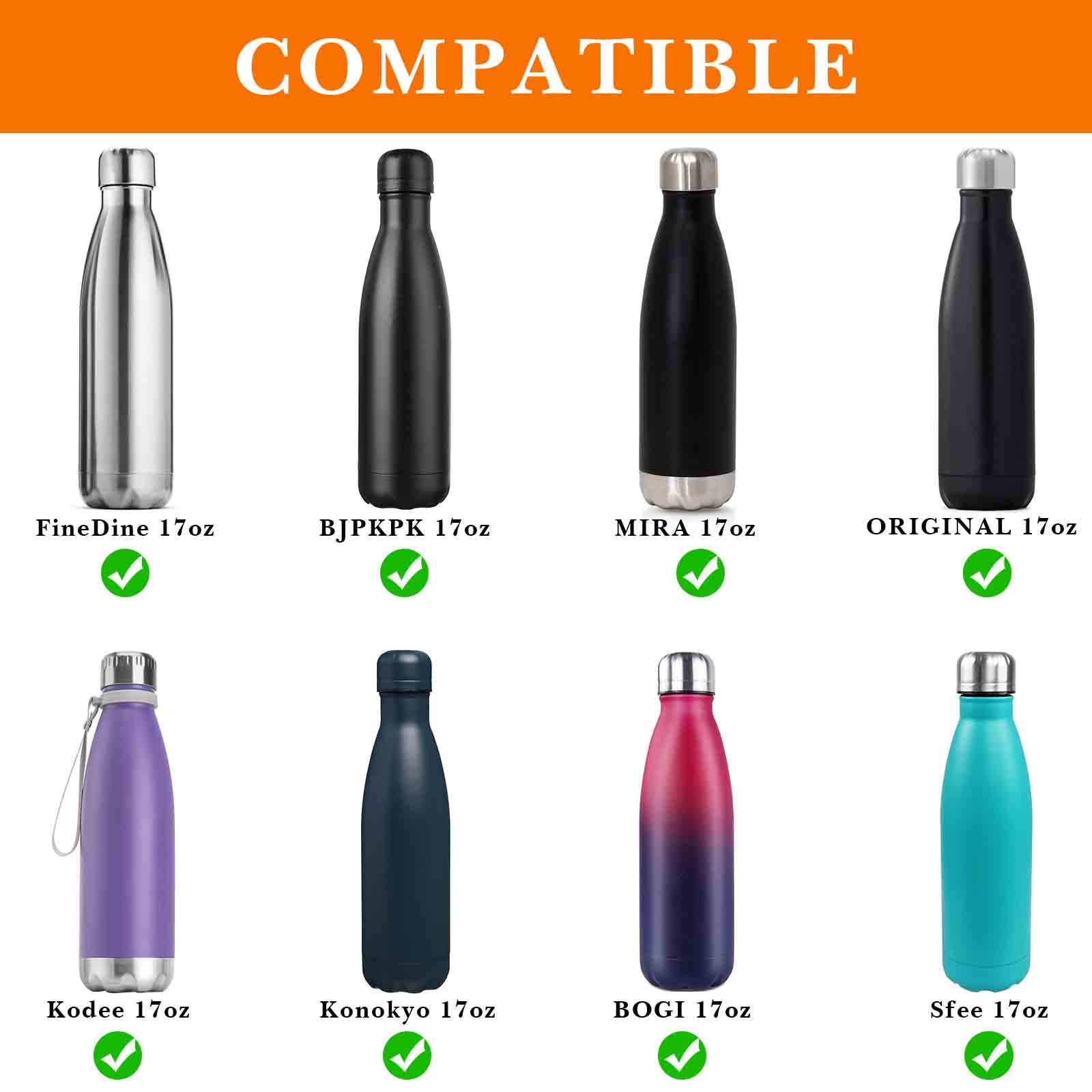 Linkidea 2 Pack Water Bottle Boot Compatible with 17oz ORIGINAL, BJPKPK, MIRA Cascade Cola Shaped Bottles, Silicone Bottle Bottom Sleeve Bumper Protector (Orange)