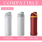 Linkidea 2 Pack Water Bottle Boot Compatible with Owala FreeSip/Twist/Potter 24oz Bottles, Silicone Anti-Slip Bottle Bottom Bumper Protector (Light Pink)