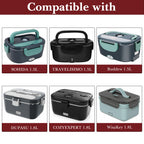 Linkidea 304 Stainless Steel Electric Lunch Box Inner Container, 2 Compartments Removable Reusable Tray, Compatible with 1.5 L SOHIDA, 1.2 L Food Replacement Accessories (Silver)